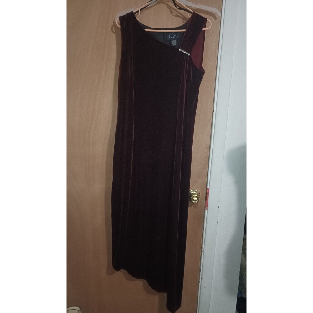 Vintage Hillard & Hanson  Women's Burgundy  Maxi Dress - Size 12